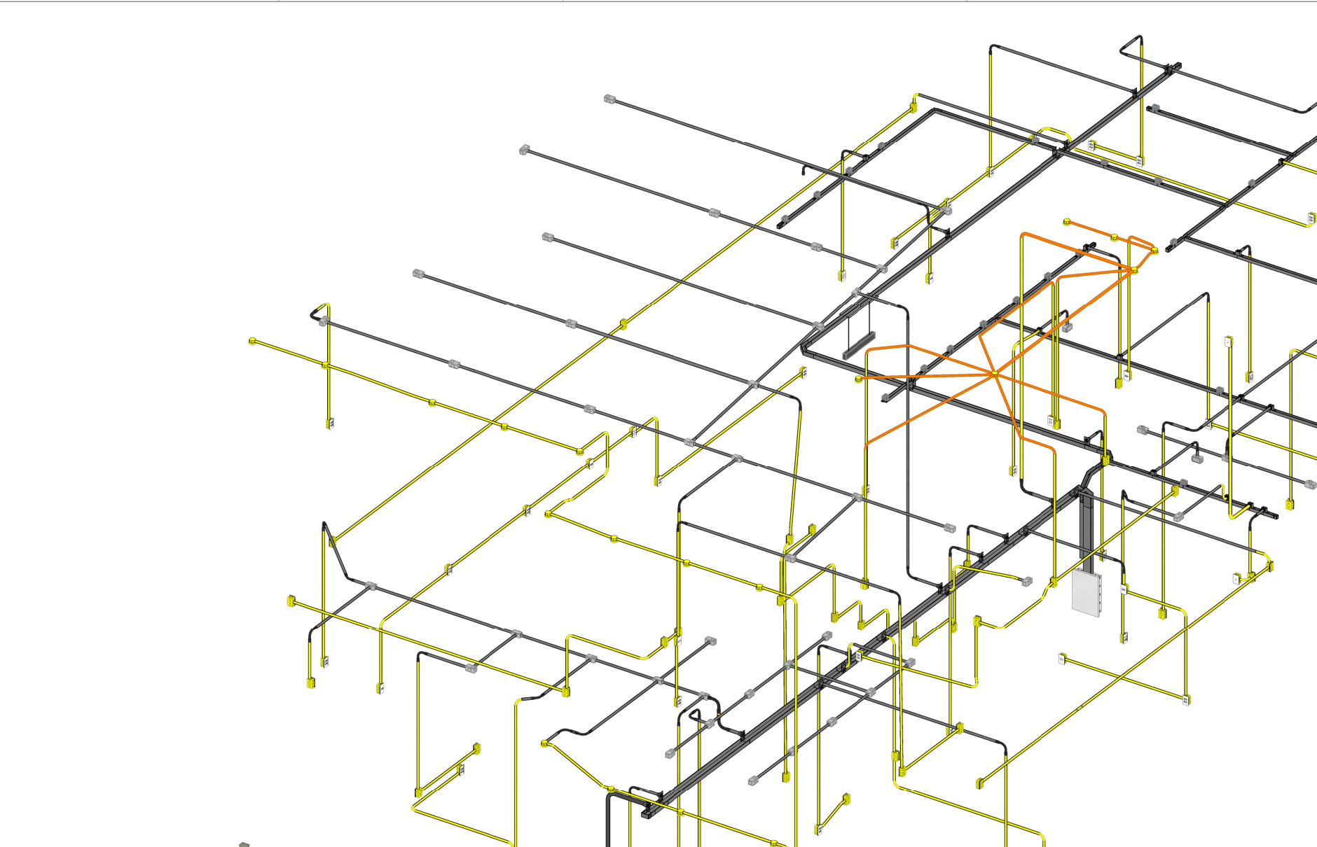 Vista 3D geral do projeto elétrico desenvolvido no curso